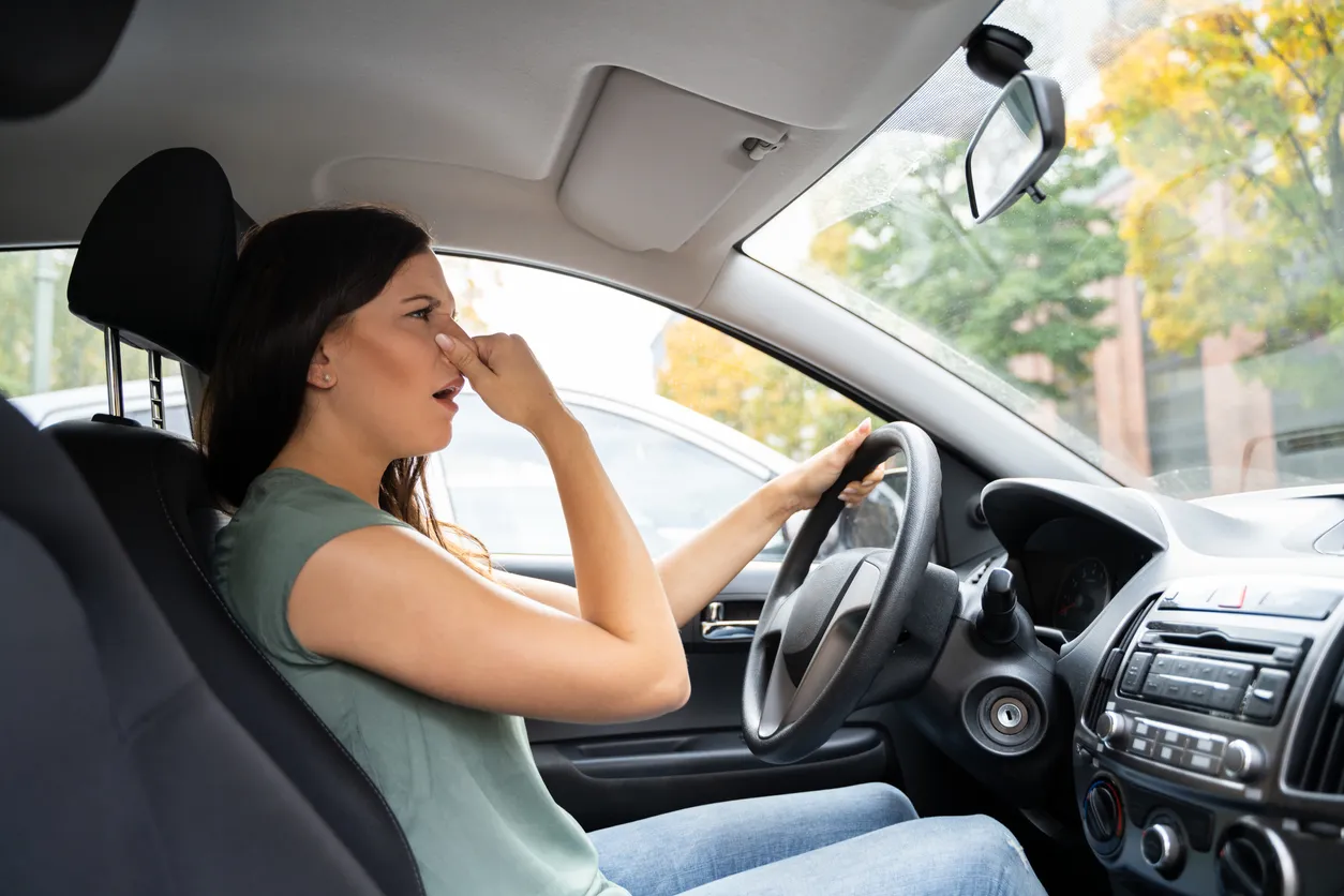 Ozone odor removal treatment in a vehicle